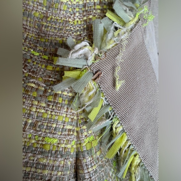 Giambattista Valli Jacket Bouclé Tweed Silk lined Embellished Yellow evening - Picture 11 of 13